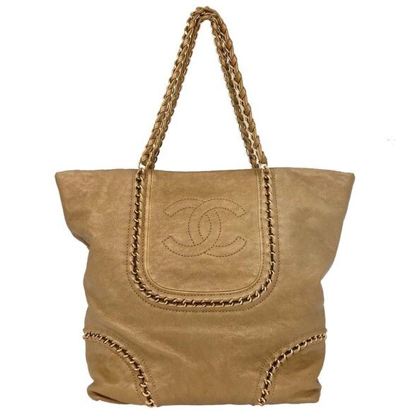 Chanel Gold Calfskin Luxury Line Tote Bag 144900 - Picture 1 of 10